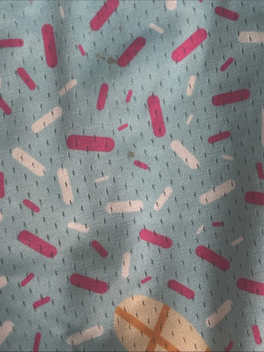 Men's Light Blue Athletic Shorts with Waffle & Sprinkle Print